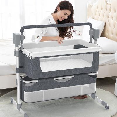 China Assembly Large Size Baby Cradle Baby Crib Easy Bed Hutch Multifunctional Electric Baby Cradle for sale