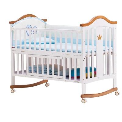 China Durable+adjustable+Mobile Rocking Kids Bedroom Furniture Baby Co Sleeper Crib Solid Wood Baby Bed for sale