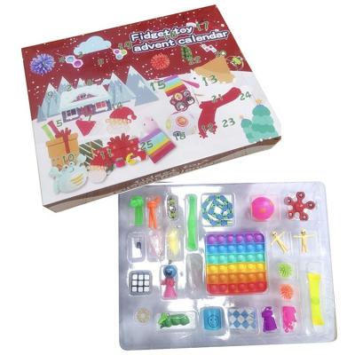 China Halloween Advent Calendar Sensory Toys Stress Reliever Eco-friendly Material Bubble Push Noise Stirring Toy Set Advent Calendar Person Toy for sale