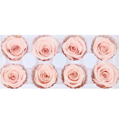 China Beautiful Colored Wholesale Packaging Boxes 4-5cm Preserved Rose Real Touch Head Flowers for sale