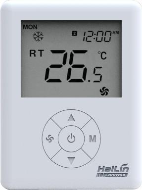 China White IP20 Household / Residential Heat Cool Thermostat with ON / Off control for sale