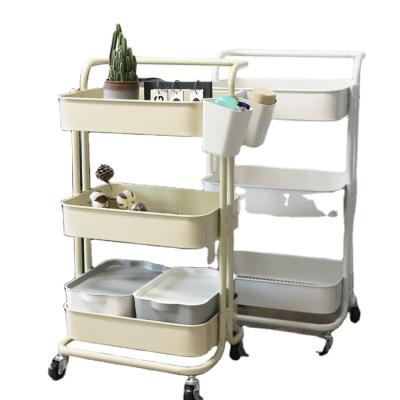 China 3-Tier Metal Cart Storage Sustainable Serving Rolling Organizer for Home and Kitchen Use for sale