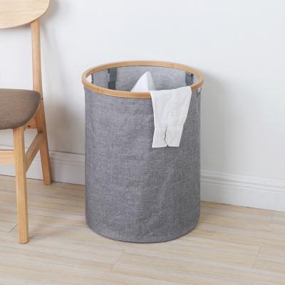 China Factory Direct Modern Foldable Waterproof Durable Bamboo Laundry Hamper Basket for sale