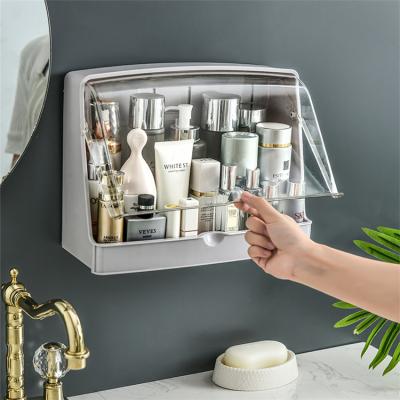 China Modern Design Makeup Box Wall Mounted Makeup Storage For Bathroom Organizer for sale