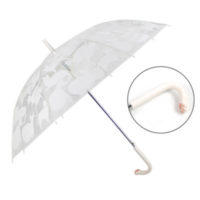 China China Manufacturer Clear White Cat Printing Umbrella Transparent Clear Umbrella With Cute Cat Paw Animal Handle for sale