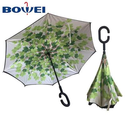 China Chinese Manufacturer Inverted Umbrella C Handle Reverse Umbrella With C Handle for sale