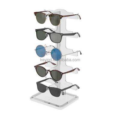 China Eco-friendly Customized Acrylic Countertop 5 Pair Sunglasses Holder Display Rack For Optical Shop for sale