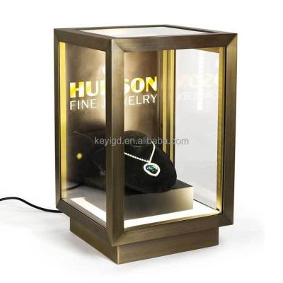 China Luxury high quality lockable led light glass display cabinet for jewelry store for sale