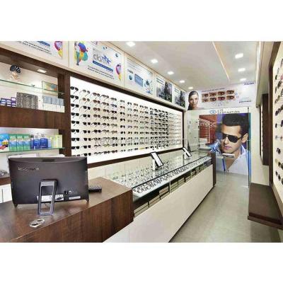 China Supermarket Customized Eyewear Optical Rack Counter Glass Furniture Display Store Sunglasses Wood Display Cabinet for sale