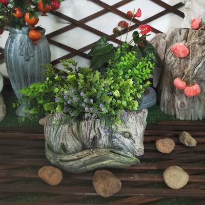 China MgO Resin Flower Pot Pastoral Outdoor Use Plants Pot Garden Decroation for sale