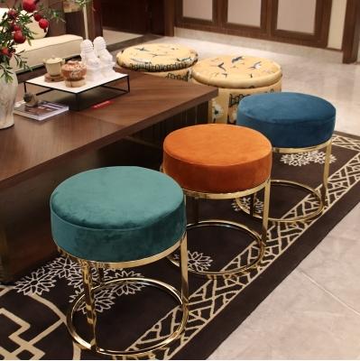 China Simple Creative Dressing Stool (The Other) Fashion Iron Fabric Adjustable Sofa Stool for sale