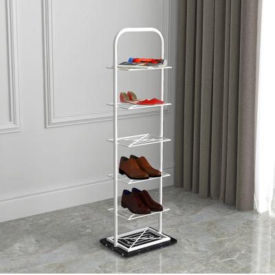 China Durable Airer Drying Household 6 Layers Metal Shoe Rack Expandable Rack With Tube Anti-Slip Airer for sale