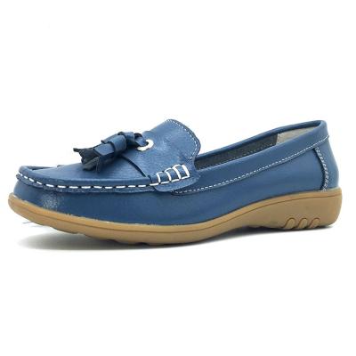 China British Anti-Smell Women Tassel Detail Leather Loafer Shoes Moccasin Shoe for sale