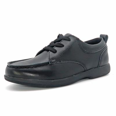 China Anti-Smell Child Black School Uniform Leather Shoes for sale