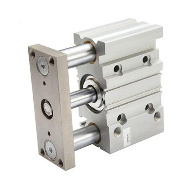 China Hotels MGPM20-20Z MGPM20-75Z MGPM20-100Z Double Slide Bearing Action Compact Guide Rod Three Piston Pneumatic Cylinders for sale