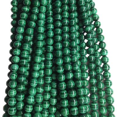 China Wholesale Natural Malachite Gemstone Ring 4-14mm Green Loose Beads AAA For Jewelry Making for sale