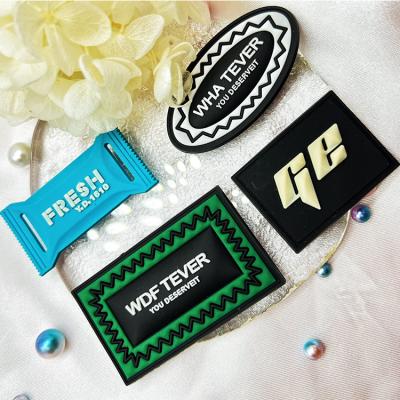 China Viable Free Samplesew on Eco-Friendly Soft 3d Custom Rubber Material Label PVC Cloth PVC Custom Rubber Labels With Embossed Logo for sale