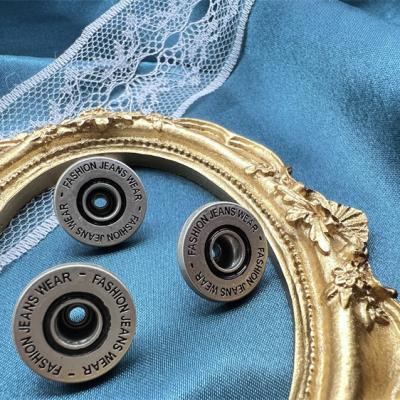 China Clothes Buttons ODM&OEM Metal Gold Washable Rivets with Logo Copper Zinc Alloy Custom Jean Button for Clothes Jacket for sale