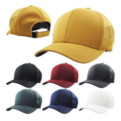 China Waterproof Performance Running Snapback Golf Hat Mens Baseball Gorras Laser Cut Hat for sale