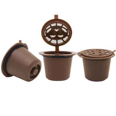 China Sustainable Reusable Coffee Capsules Refillable Coffee Filter Pod For Nespresso Original Line + Brush + Spoon for sale