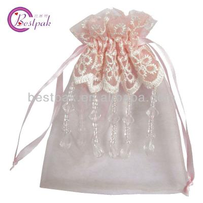 China China Decorated Wedding Gift Silk Organza Bag for sale