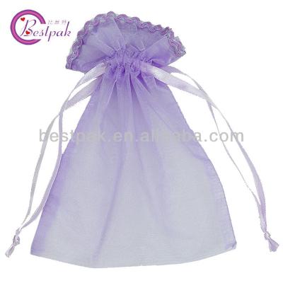 China China Purple Organza Tote Drawstring Bags for sale