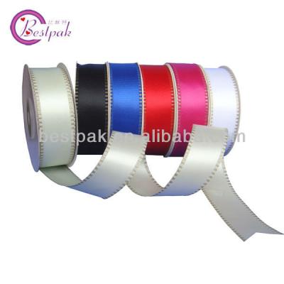 China - fancy polyester satin ribbon with thread edge for sale