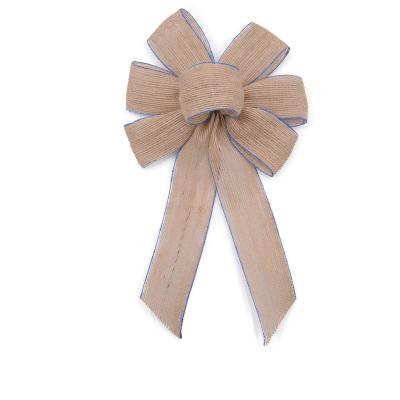 China Art Factory Special Handmade Vintage Natural Burlap Hessian Bows for sale