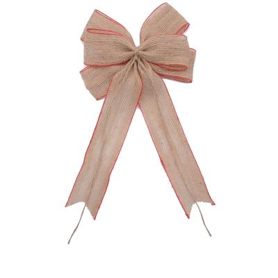 China Art Wholesale Custom Burlap Ribbon Hangers For Decoration Christmas Gift for sale