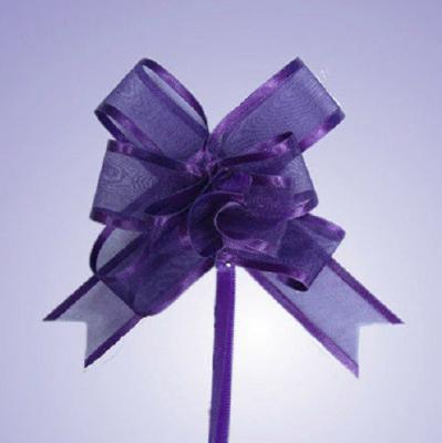 China organza ribbon with satin edge butterfly pull purple silk bow Bf-05 for sale