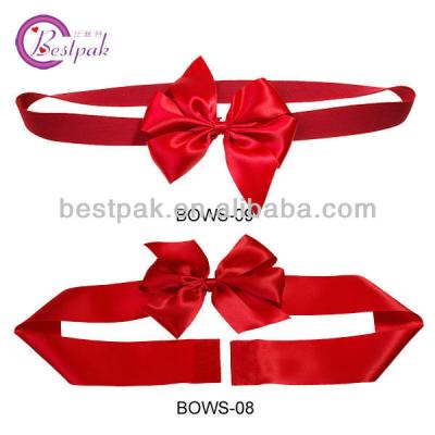 China Floral Red Stretch Wedding Dress Satin Ribbons Bow for sale