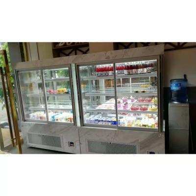 China Single-Temperature Refrigerated Cool-Keep Right Angle Cake Cabinet Beverage Fruit Defogger for sale