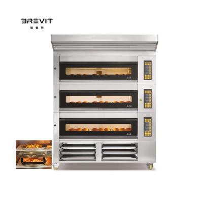 China Commercial Oven Price Bakery 1 Deck 2 Deck 3 Deck Electric Pizza Oven Bread Maker Kitchen Bread Baking Cake Oven for sale