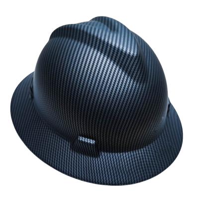 China Best Selling Durable Full Brim Hard Hat For Work Safety Helmet Matte Carbon Fiber Design Custom ANSI Standard for sale