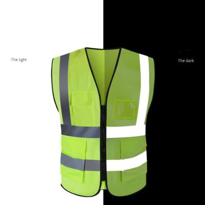 China Men And Women Safety Vest Work Reflective Visible Patch High With Pocket Security Guard Reflective Vest for sale