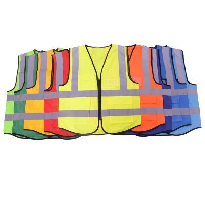 China Men's Women's Reflective With Pockets Safety Vest Traffic Vest Work Patch High Visible Safety Reflective Vest for sale