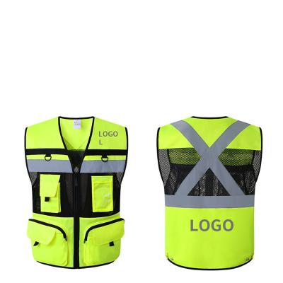 China Night Reflective Reflective Construction Reflective Vest Traffic Vest Safety Recycling Fluorescent Vest for sale