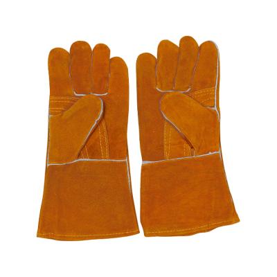 China DianSen Comfortable Whip High Temperature Welding Gloves Welding Welder Gloves Welding Safety Gloves Yellow for sale