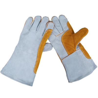 China DianSen Comfortable Cowhide Welder High Temperature Welding Gloves Welding Gloves Welding Safety Gloves Yellow for sale