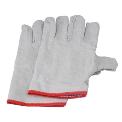 China White Lines Double Layer Weave 24 Comfortable Red Edge Full Line Thick Canvas Gloves Welding Machinery Safety Gloves for sale