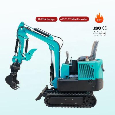 China Excavator Machine Mini Small Micro Crawler Electric Hydraulic Bagger Digger Mini Excavators of Building Material Stores AC17 1.5T for sale