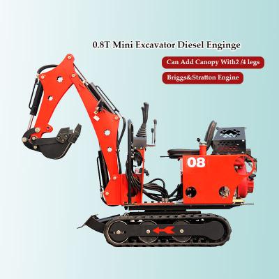 China Construction Material Smallest Excavatos Stores AC08 China CE/EPA Diesel Engine Micro Digger 800kg Mini Excavator With 0.02cbm Bucket for sale