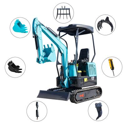 China Construction Material Shops Small Electric Crawler Digging Mini Excavator With Attachment China Track Machine Aocheng-17 for sale