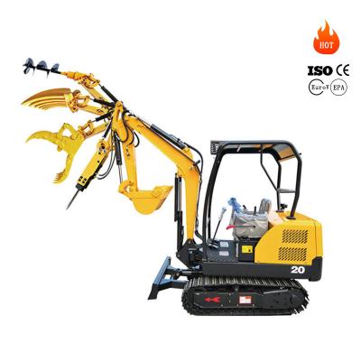 China Free Shipping Building Material Stores CE EPA China AC 20S New Small Hydraulic Excavators 1.8 Ton 2 Ton Bagger Mini Excavator Cheap Price for sale