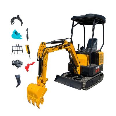 China Building Material Shop 1.2 Ton Hydraulic Mini Excavator With Cab Home Garden Crawler Digging Machine Factory Price For Sale for sale