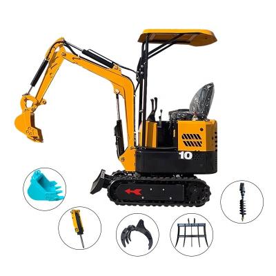 China Construction material shops AC10 mini small digger 1000kg 1.2ton 1.5T crawler excavator hydraulic eskavator garden excavator with 40cm free bucket for sale