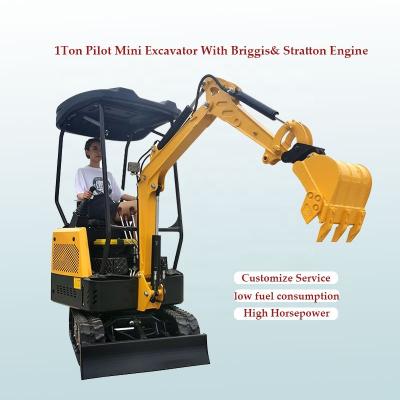 China Construction material shops AC10S 1 ton mini backhoe mini excavator 1000 kg diesel excavator small digger with excavator ripper breaking hammer for sale