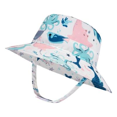 China Summer Baby Wide Bucket Hat Kids UPF 50+ Brim Hat Beach Sun Protection Toddler Fisherman Cap Bucket Hat Maker With Chin Strap for sale