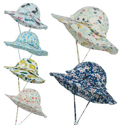 China Handsome character baby wholesale custom kids bow pattern printing topi baldi summer kids sombrero bucket fisherman hats outdoor hat for sale