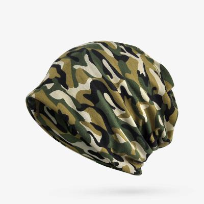 China COMMON custom unisex camouflage pattern printing beanie hat winter outdoor warm acrylic knitted hat daily ventilated elastic gorro hood for sale